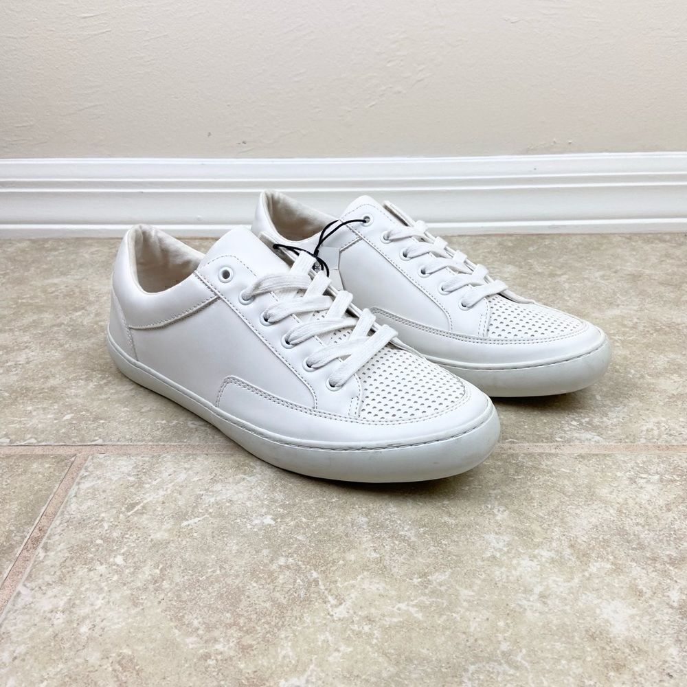 Banana Republic Perforated White Leather Sneakers